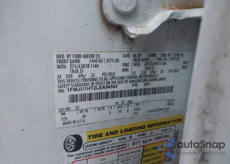 2020 Ford Expedition Xlt z USA, uszkodzony, nr VIN 1FMJU1HT2LEA54562